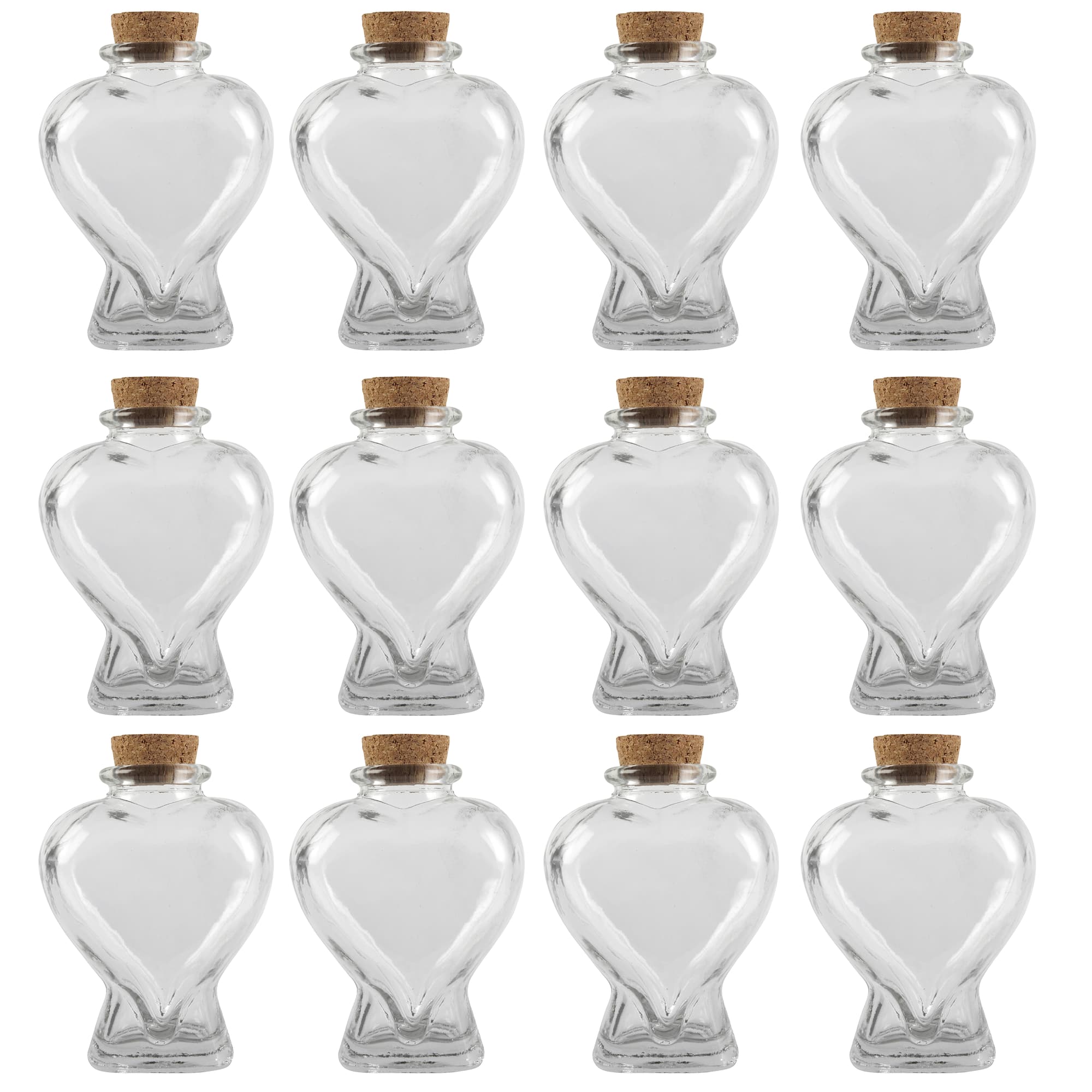 12 Pack: Heart-Shaped Glass Bottle by Ashland™